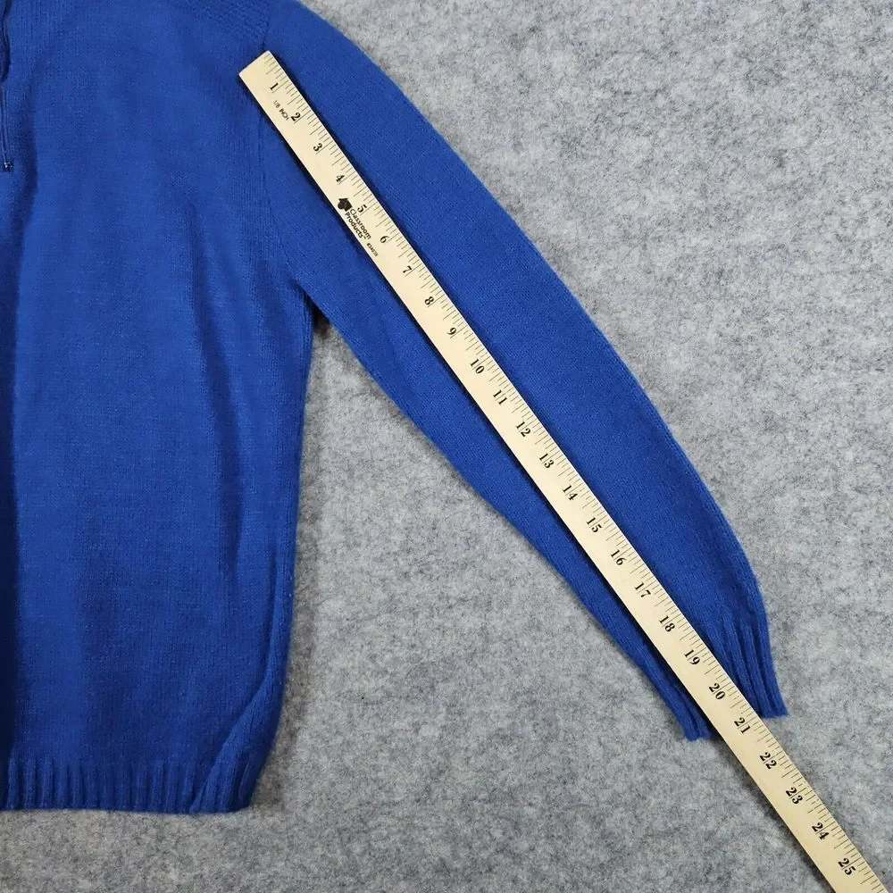 Bonnie Lane House of Morrison Vintage Women's Sweater Size PM Blue Knit 1/4 Zip‎